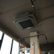 Ceiling mounted cassette air conditioner in modern building