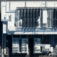 Afternoon sun shines on a data center facility in Vernon, California, USA